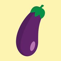 Eggplant icon, flat style vector