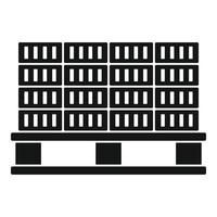 Bricks pallet icon, simple style vector