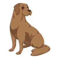 icono de labrador marrón, estilo de dibujos animados vector