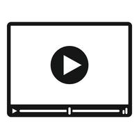Video player icon, simple style vector