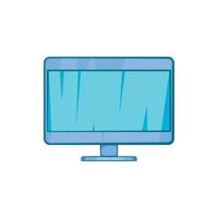 Computer monitor icon in cartoon style vector