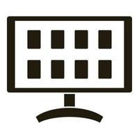 Monitor video security icon, simple style vector