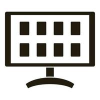 Monitor video security icon, simple style vector