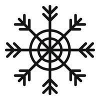 Snowflake icon, simple black style vector