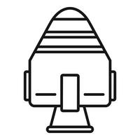 Space rocket capsule icon, outline style vector