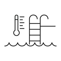 icono de control automático de la piscina de temperatura, estilo de contorno vector