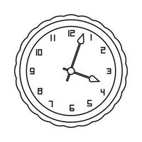icono de reloj, estilo de esquema vector
