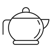 Herbal tea pot icon, outline style vector