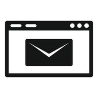 icono de correo de la página web del centro de servicio, estilo simple vector