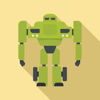 Super robot transformer icon, flat style vector