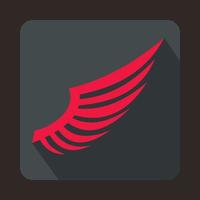 Pink wing icon in flat style vector