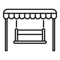 Swing garden chair icon, outline style vector