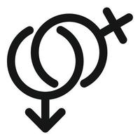 icono de pareja bisexual, estilo simple vector