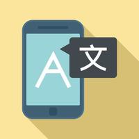 Smartphone linguist icon, flat style vector