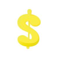 Dollar sign icon, cartoon style vector