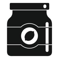 Lemon jam jar icon, simple style vector