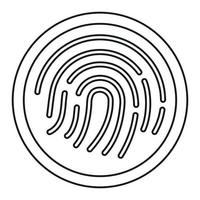 Fingerprint icon, outline style vector