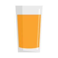 Fresh carrot juice glass icon, flat style vector
