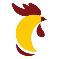 Cock head logo, flat style vector