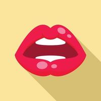 Sexy kiss icon, flat style vector