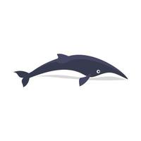 Minke whale icon, flat style vector