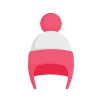 Girl winter hat icon, flat style vector