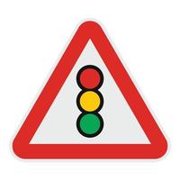 Traffic light icon, flat style. vector