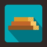 Wooden boards icon, flat style vector