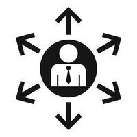 Admin moving icon, simple style vector
