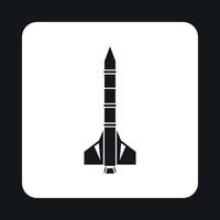 Missile rocket icon, simple style vector