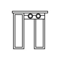 Security gates with metal detector icon vector