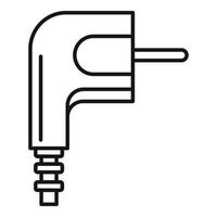 icono de conector de enchufe, estilo de esquema vector