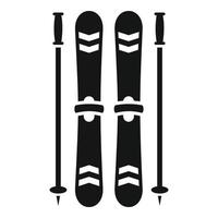 Ski equipment icon, simple style vector