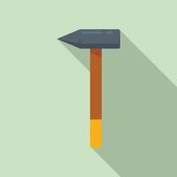 Shoe repair light hammer icon, flat style vector