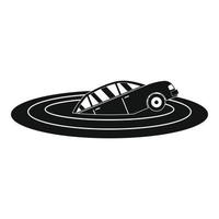 Sinking car icon, simple style vector