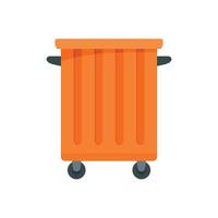 Commercial trash container icon, flat style vector