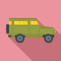 Hunting off road car icon, flat style vector