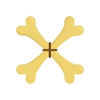 Crossed magic bones icon, flat style vector
