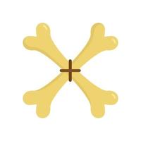 Crossed magic bones icon, flat style vector