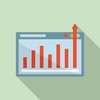 Graph chart mission icon, flat style vector