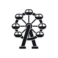 Ferris wheel icon, simple style vector