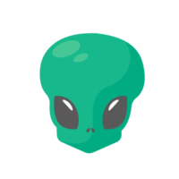 caras alienígenas. criatura alienígena verde con ojos grandes png