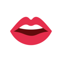 icono de la boca. labios que abren la boca hasta ver los dientes y la lengua dentro de la boca. png