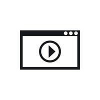 Program for video playback icon, simple style vector