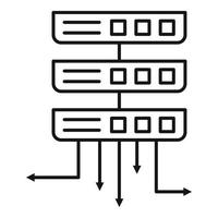 Server infrastructure icon, outline style vector