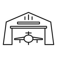 icono de hangar, estilo de esquema vector