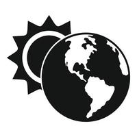 Warm global temperature icon, simple style vector