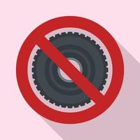 No rubber tire icon, flat style vector