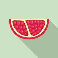 Piece of pomegranate icon, flat style vector
