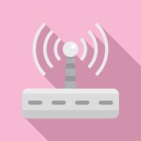 Wifi router radiation icon, flat style vector